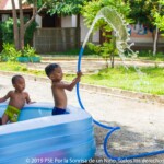 The waterparty is always entertaining, for the kids as well as for the monitors.