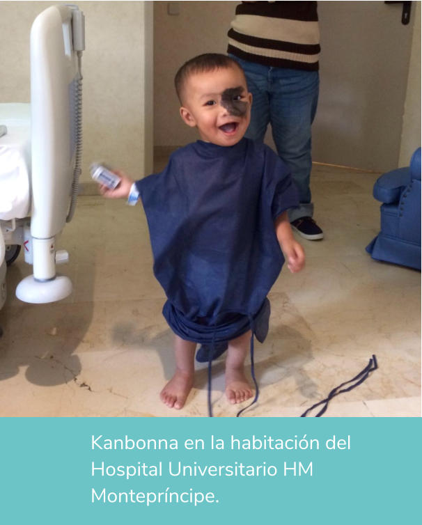 Kanbonna en la habitación del Hospital Universitario HM Montepríncipe.