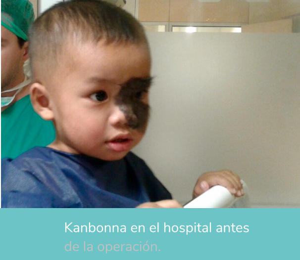 Kanbonna en el hospital antes  de la operación.